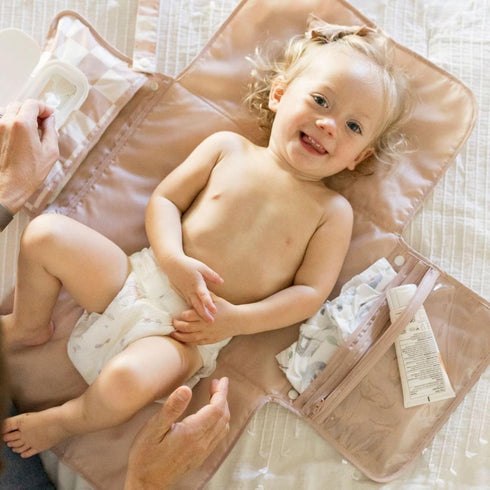 Tiny Twinkle Portable Diaper Changing Pad | Waterproof, Wipeable & Compact Baby Changing Pad for Travel | Smart Wipes