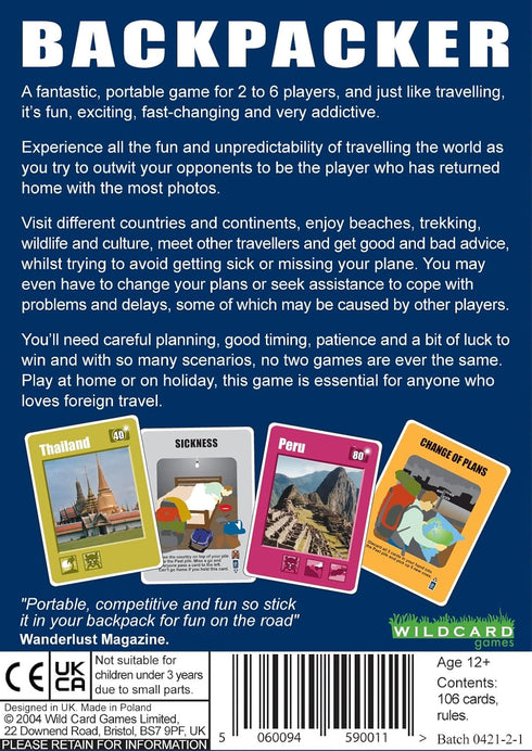 Backpacker - The Ultimate Travel Game - Fun Pocket Sized Card Game About Traveling