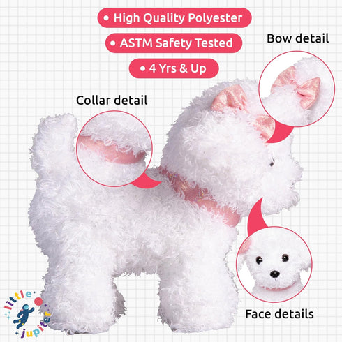 Little Jupiter Pet Plush Set with Purse, Reversible Sequins & Charm - Stuffed Animal Toy for Kids Ages 4-7 (White