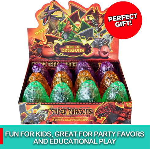 Liberty Imports 12 Pack Deluxe 3D Action Figures Realistic Figurine Puzzles in Jurassic Hatching Eggs for Kids