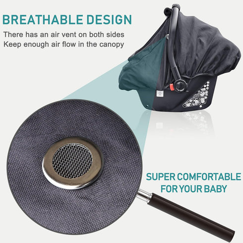 Cozy Waterproof Baby Car Seat CoverYVMVDV Patented Cold Weather Carseat Cover for Babies,Infant Car Seat Cover Canopy