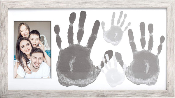 Kate & Milo DIY Family Photo Frame and Paint Kit – Rustic Farmhouse Craft Keepsake for Parents, Gray