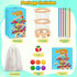 WhimsiPlay 42 3 4 5 6 Counting Montessori Wooden Board Game, Colorful Sticks Dice Games for Kids Years, Math Learning