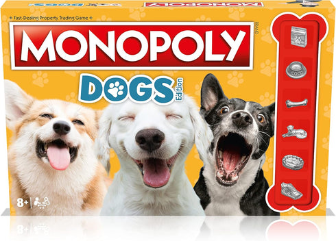 Dogs Monopoly Board Game English Edition, Play with Pomeranian, Siberian Husky, Shiba Inu, Fun Family Game