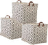 3 Pieces 13 Inch Square Storage Bin, Fabric Folding Storage Baskets with Handles, Organizer for Kid's Toy & Baby