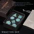 D&D Dice Set, Hollow Blue White Metal Grim Reaper Dice of 7 Piece, Polyhedral DND Dice for Table Game MTG or RPG