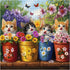 PICKFORU 1000 Cat Puzzles for Adults Pieces, Colorful Animals Jigsaw Puzzles Kitten Butterfly, Difficult Flower Plant