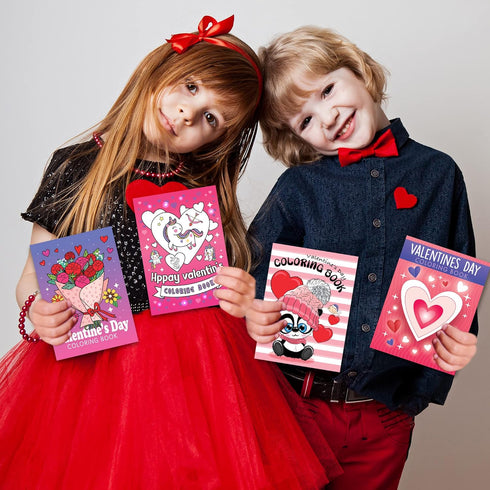 20 Packs 5" 7" 5 Set ArtCreativity / X Valentines Day Mini Coloring Books for Boys and Girls Children, Designs