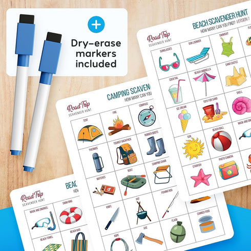 Car Bingo - Road Trip Essentials, Activities and Games for Kids Ages 4-8