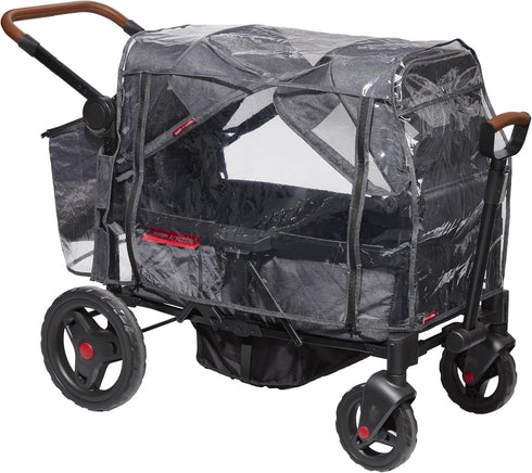 Radio Flyer Voya Stroller Wagon Rain Cover with Storage Bag, Black, Waterproof Stroller Cover