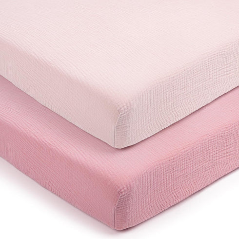 lulumoon Pack and Play Sheets for Girls: Soft Muslin Cotton for Playard