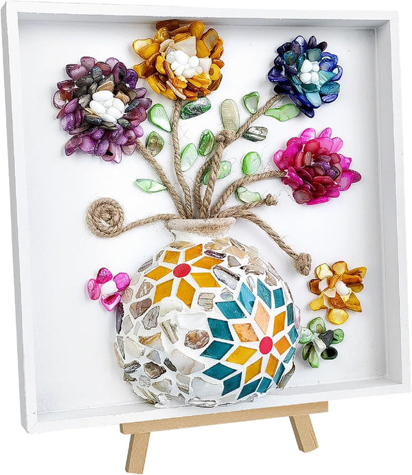 DIY Vase Mosaic Painting Kit, DIY Mosaic Arts and Craft Kits with