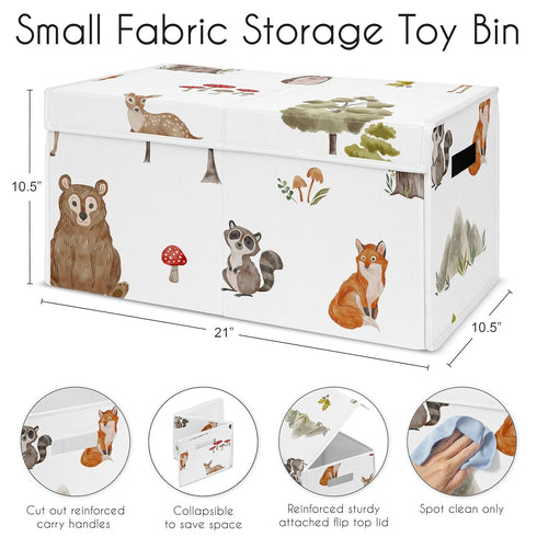 Sweet Jojo Designs Woodland Forest Animals Boy Girl Gender Neutral Unisex Collapsible Toy Storage Box Chest Organizer