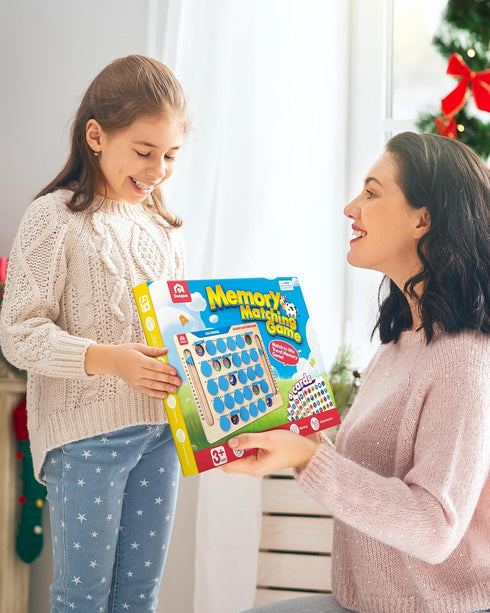 3 4 5 Coogam Memory Matching Game, Wooden Board Travel Toy with Memory Cards, Essential Activity for Road Trip