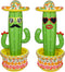 Triumpeek Inflatable Cactus Cooler, 55" Fiesta Cactus Ice Bucket Wearing Sombreros for