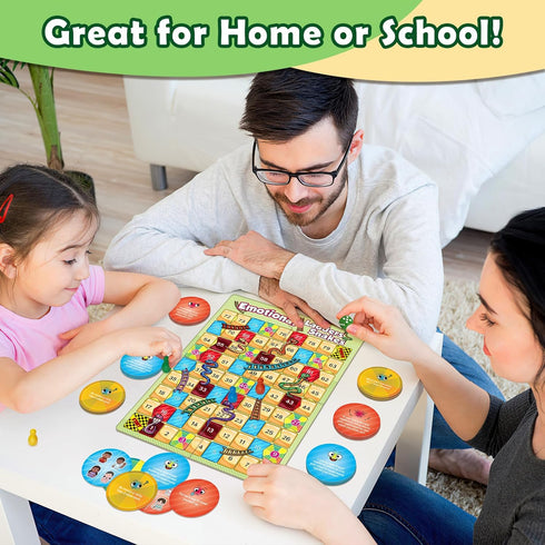 Broytain Emotional Board Games for Kids,Ladders and Snakes Board Game,Learning Resources,Social Skills Emotional