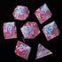 D&D Sharp Edge Polyhedral Dice Mini Planet Dice Handmade Set for Dungeons and Dragons (Cherry Blossom)