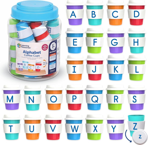 Learning Resources Alphabet Coffee Cups - ABC Toys, Phonics Practice, Reading Readiness, Language Development, Letter