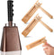 Nuanchu 4 Pcs Matraca Noise Makers, Steel Cow Bells Ratchet Wooden Spinning Rattle for Games Party Sports