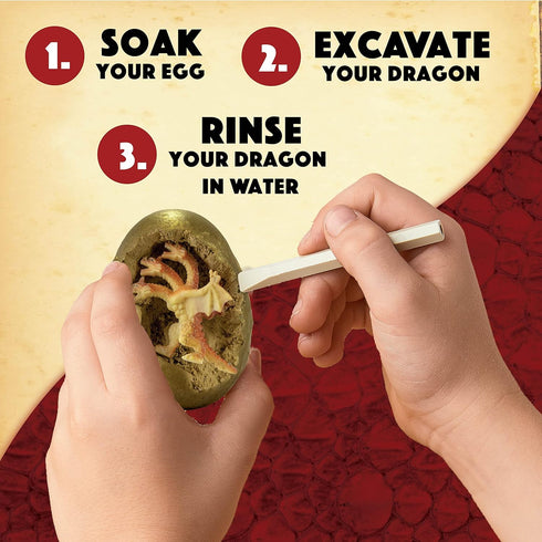 12 MindWare Dig It Up! Discoveries Dragon Eggs Dig Kit - Includes Dragon Eggs with Toys Inside, Chisel Tools