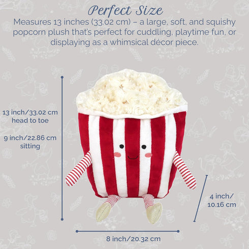 13-Inch MON AMI Pablo Popcorn Food Plush Toy for Boys & Girls | Soft Popcorn Stuffed Toy | Movie Night Playtime