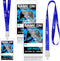 16 Pieces Blue Video Game VIP Pass Holder Tickets Set, Gamer Party Favors, Game Ticket Holder for Birthday Supplies
