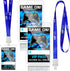 16 Pieces Blue Video Game VIP Pass Holder Tickets Set, Gamer Party Favors, Game Ticket Holder for Birthday Supplies