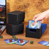 Weewooday 3 Pieces Leather Deck Card Boxes - Compatible with MTG for 100 Plus Cards (Black, Black Red, Black Blue)