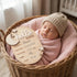 TTMerriwood 6.5 Inch Baby Announcement Sign Star, Wooden Hello World Newborn Welcome Sign Birth Name Plaques for Photo