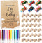 WinnerWhy Baby Shower Game Sign Kit Includes 32 Unfinished Wooden Car Blocks,