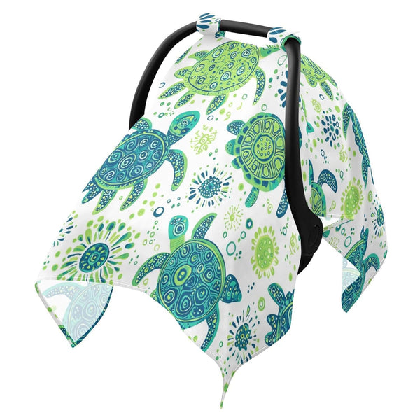 Mazeann Cute Ocean Turtle Car Seat Cover Baby Breathable Soft Infant Carseat Covers