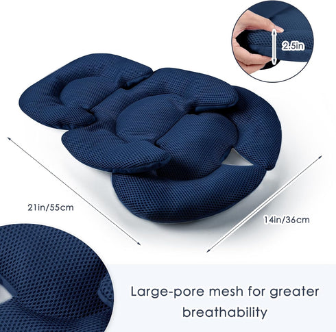 Summer Infant Car Seat Insert for Newborn Girls Boys, Mesh Baby Carseat Inserts with Strap Pads, Soft Reversible Baby