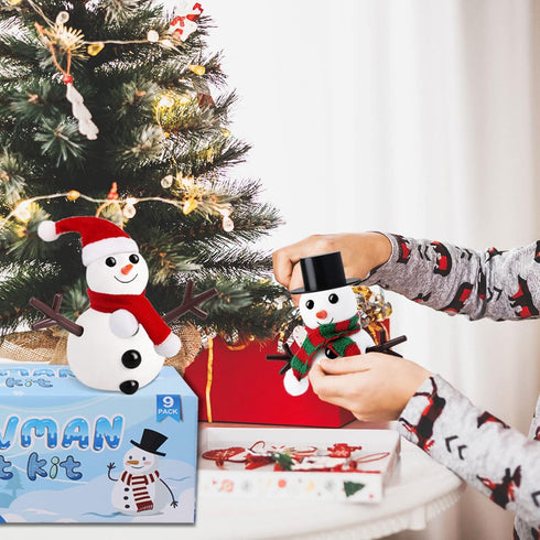 BANBBUR 9Pack Build a Snowman Kit, Snowman Crafts for Kids, DIY Christmas Stocking Stuffers
