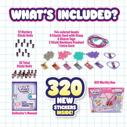 320 6 2 1000 2) Sky Castle STICKI Rolls Sticki Station - The Original Wearable Shareable Sticker Jewelry Kit | Includes