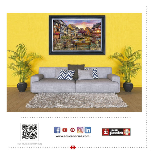 Educa 3000 Piece Colmar, France Jigsaw Puzzle with Glue Included, Completed Image 47.25" x 33.5", Ages 14+ (19051)