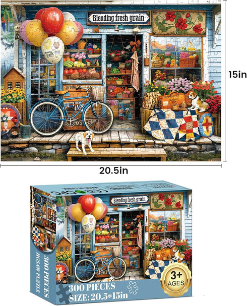 WSCXSC 300 300 20.5x15IN Piece Puzzles for Adults Dog Fruit Balloon Puzzle Pieces Jigsaw Puzzles for Adult Kids Elderly