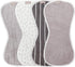 WeeSprout Unisex Organic Cotton Burp Cloths Set of 4, Ultra-Absorbent Layers, Button Transforms into Baby Bib, Machine