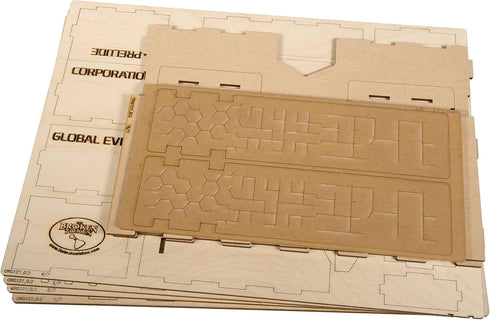 The Broken Token Terraforming Mars Game Organizer - Wood Storage Box with Multiple Trays