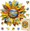 Wooden Sunflower Puzzles Adults, Flower Shaped Wood Puzzle 245 Pieces, Oil Painting