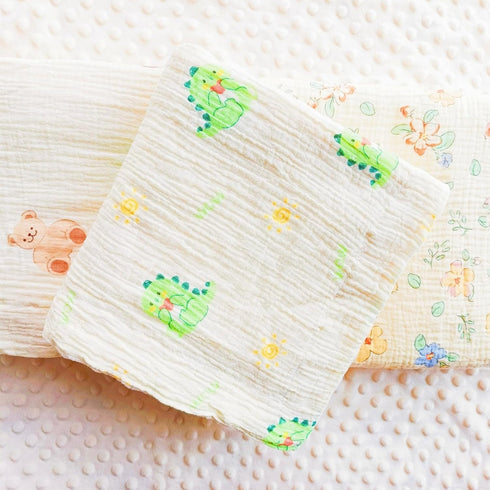 100% 30 40 Inches Muslin Baby Blanket Soft Double Layer Muslim Cotton Plush Fluffy Dotted Fleece Back Swaddle Blankets
