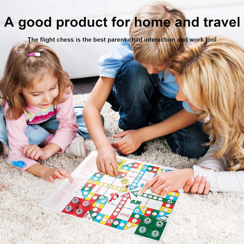 Flight Chess, Portable Aeroplane Chess Game Set with Oval Box, Leisure Sports Supplies