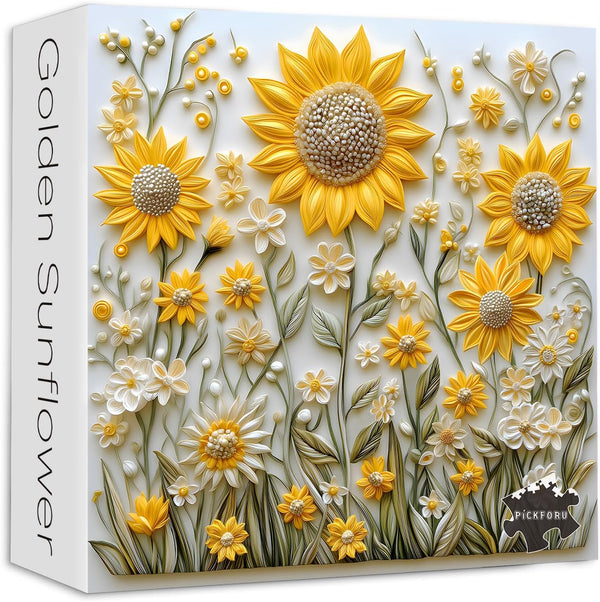 PICKFORU Sunflower Puzzles for Adults 1000 Pieces, Spring Flower Garden Puzzle Nature, Difficult