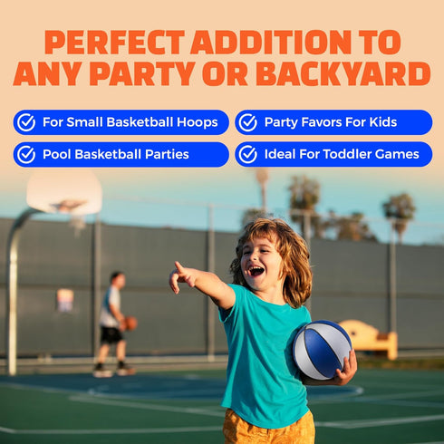 Mini Basketballs With Pump 7 Inch, Size 3 Pack Of 4 - Indoor/Outdoor Basketball Set for Kids