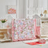 Shxime 3 Set, Cozy Piece Floral Crib Bedding Soft Quilted Baby Comforter with Fitted Sheet & Ruffled Crib Skirt