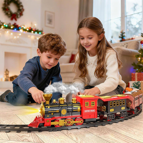 Xelabrion Set 3-5 4-7, Set Set 3 4 5 6 Train for Kids Classic Electric Train Toys with Locomotive Engine, Lights