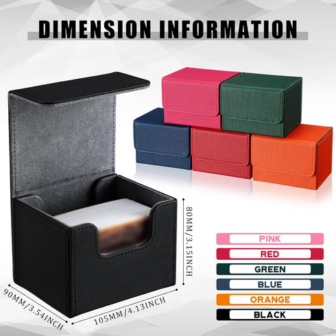 6 Pack 100+ 100 Yookeer Leather Deck Cases Card Deck Game Box Magnetic Playing Card Storage Box for Plus Cards