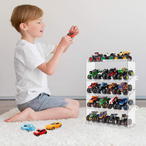 20 5 Assembly Monster Trucks Display Case Holding for Monster Trucks Acrylic Storage Case Tiers Monster Trucks