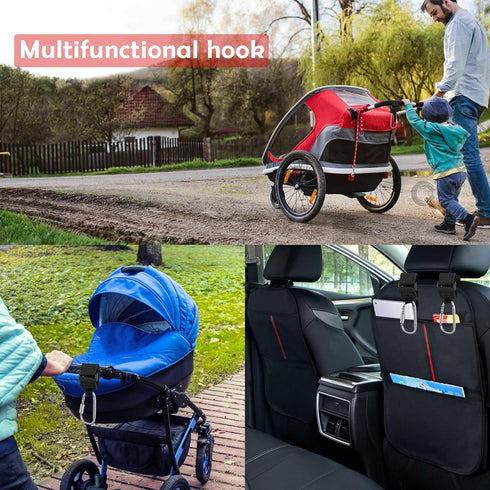 Baby Stroller Hook, Clip or Hang Diaper Bag to Pram or Buggy, Set of 2 Pieces