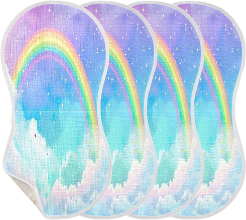 YEGAME Set 1 11 22 Inch Muslin Baby Burp Cloths of - Rainbow Super Absorbent Cotton Burping Rags Soft Baby Washcloths