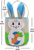 2 Set Boys(16"X7.5") JOYIN PCS Easter Bunny Burlap Basket Easter Eggs Hunt Basket Canvas Gift Tote Bag Buckets